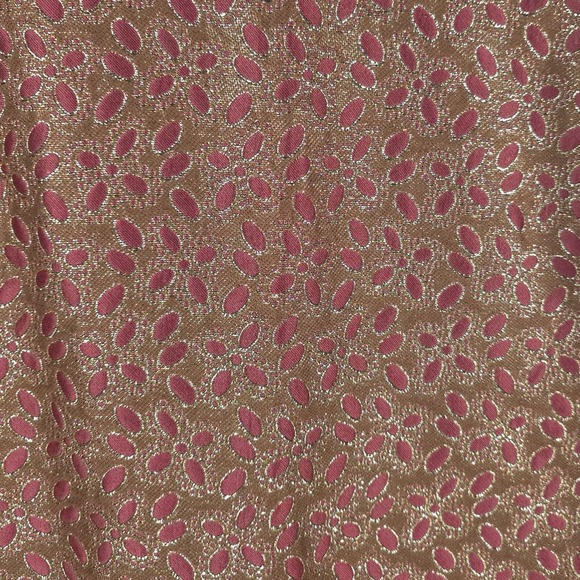 RED VALENTINO Shift Dress Size 8 ROMANIA MADE Floral Lurex Jacquard Sleeveless - Picture 10 of 15